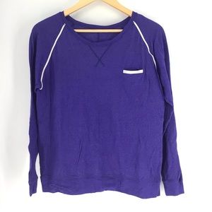 Lululemon Purple White Long Sleeve Crew Neck Top